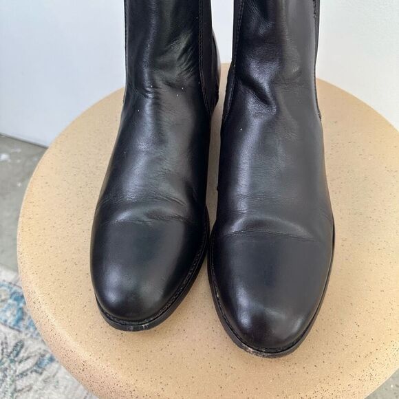 Frye Women’s Melissa Black Leather Chelsea Boot Whipstitch Elastic Gore Detail - Picture 12 of 16